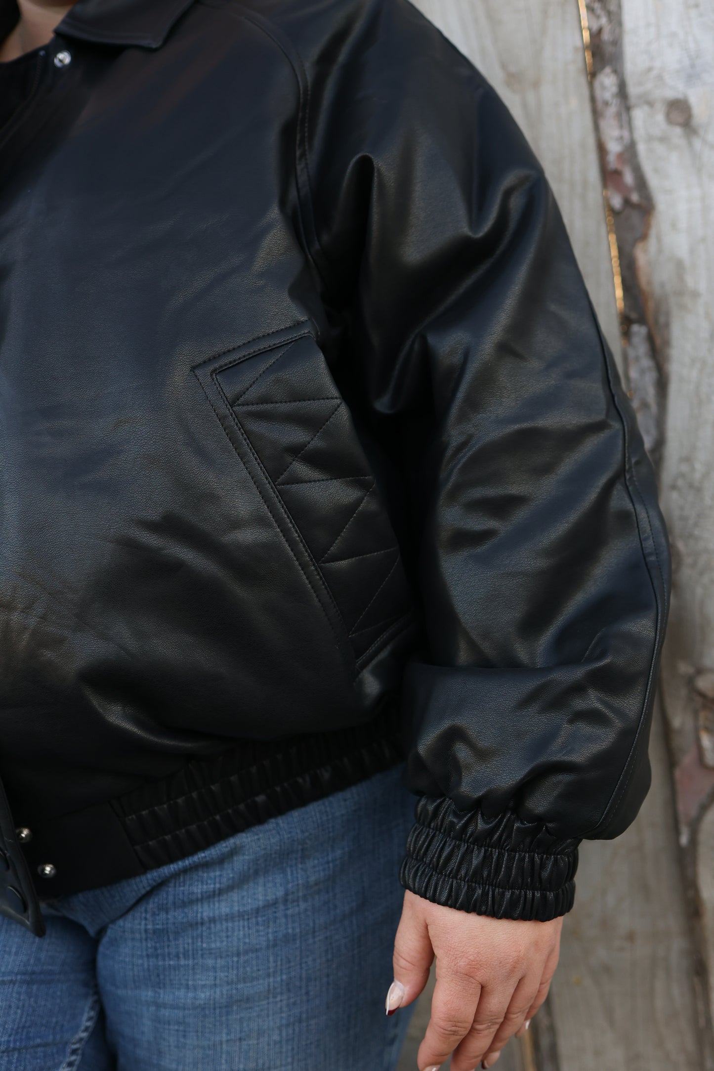 Christine vegan leather bomber - oversized