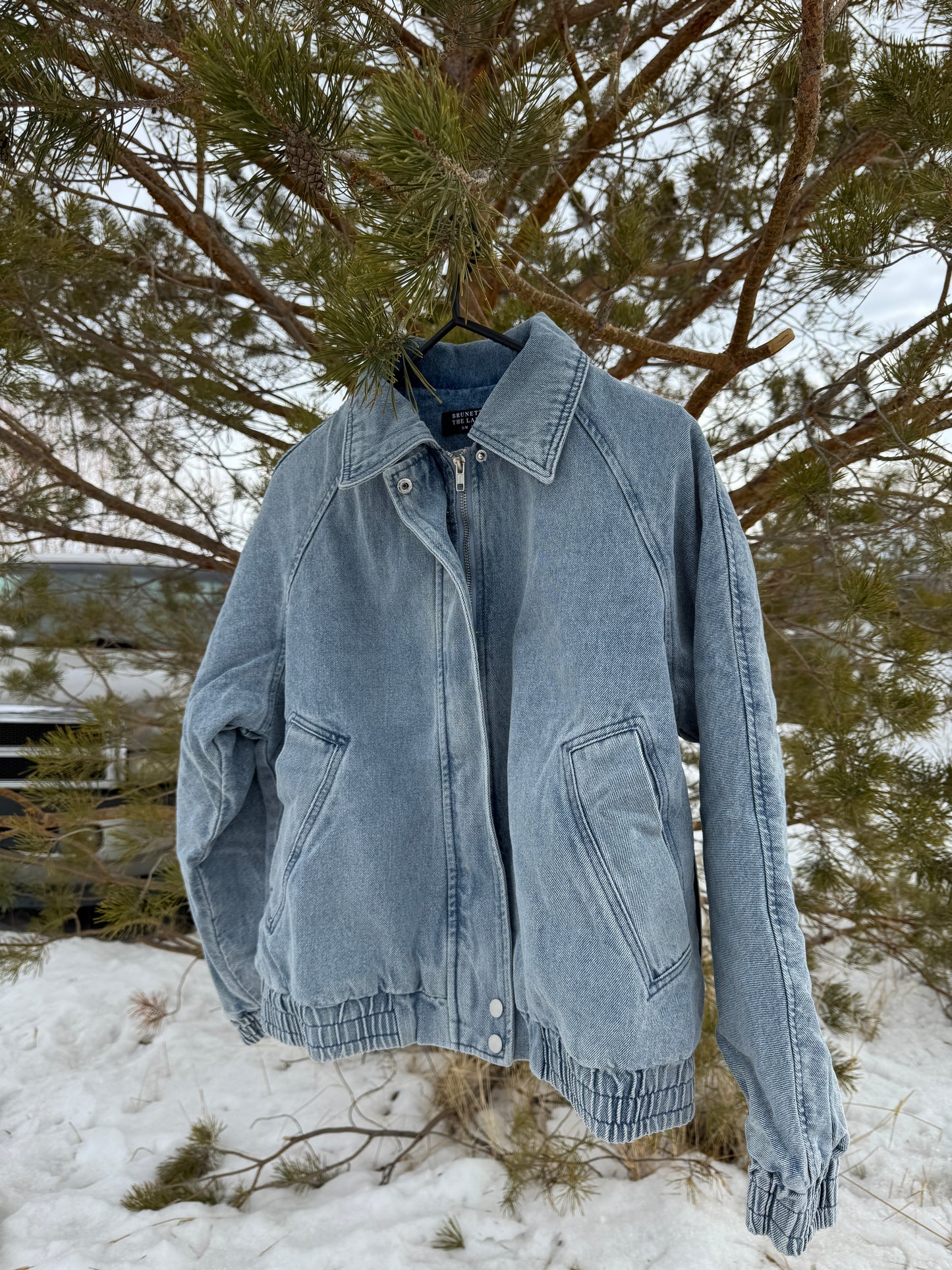 Christine Bomber Jacket - Light Denim Blue