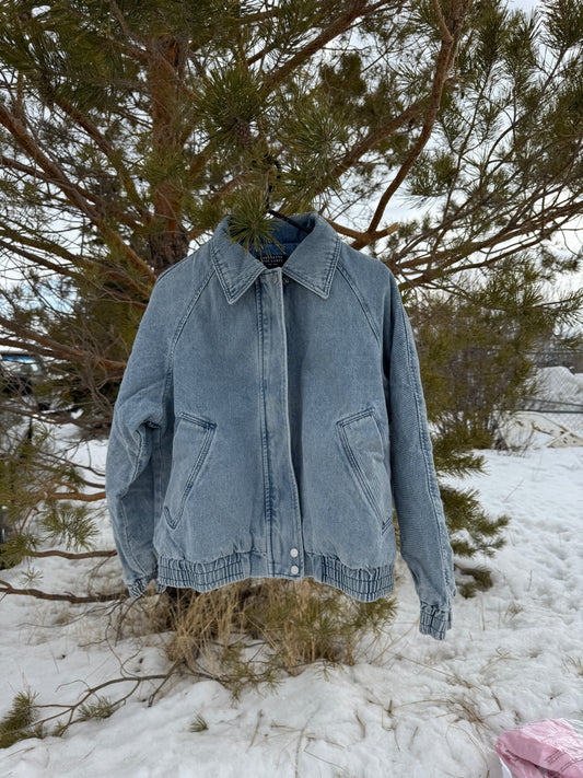 Christine Bomber Jacket - Light Denim Blue