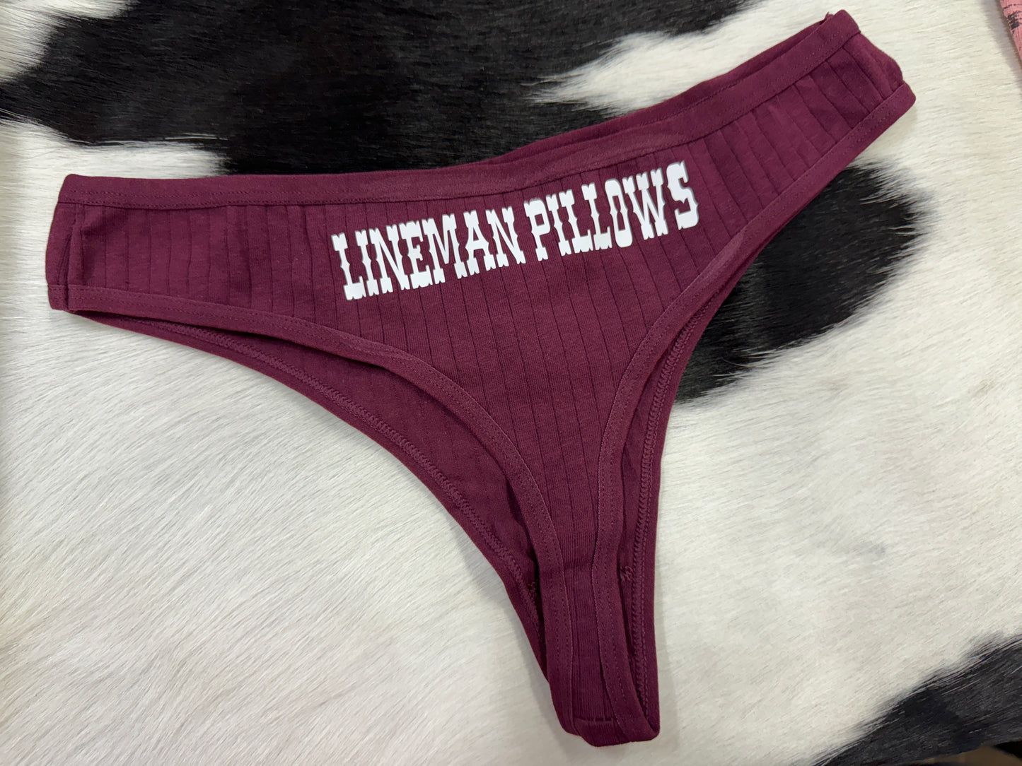 Linemen pillows thong