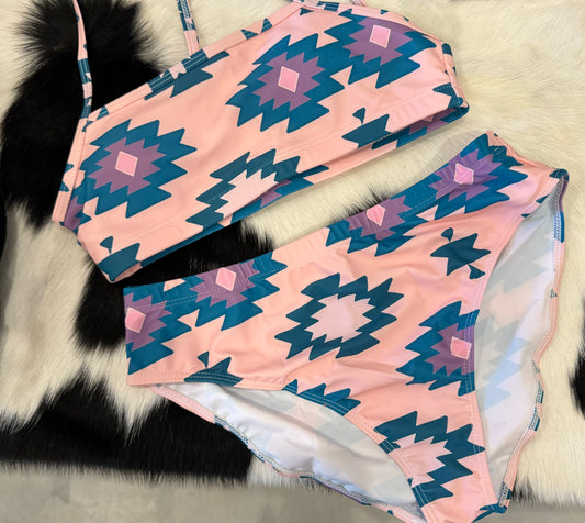 Pink Aztec Swim suit