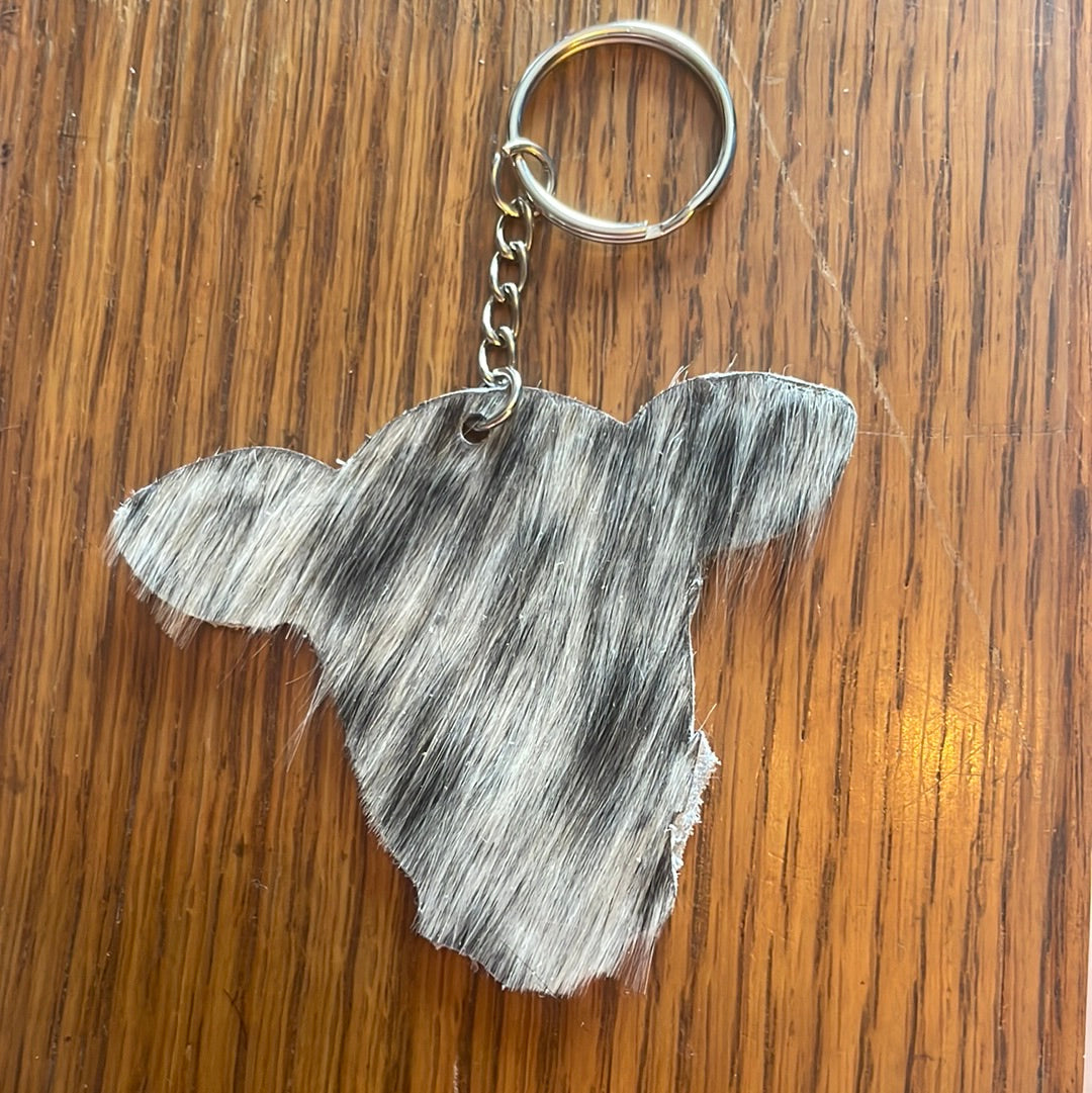 Cow head keychain