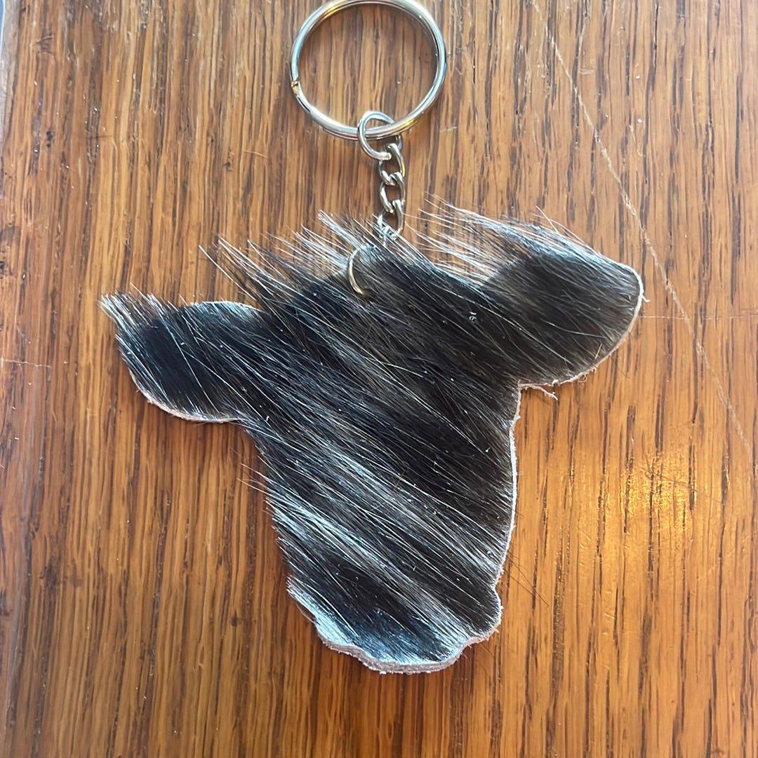 Cow head keychain